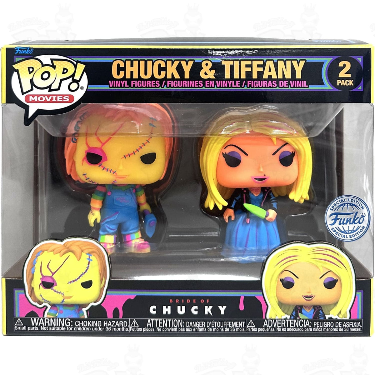 Child's Play Chucky Tiffany (2-Pack) Black Light