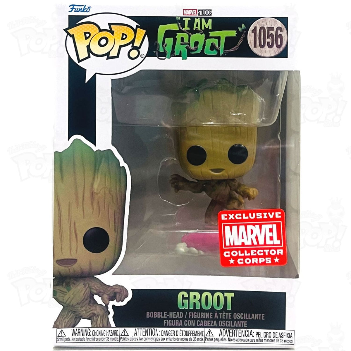 Funko Pop! Marvel Studios: I am Groot: Groot #1056 Bobble-Head Exclusi