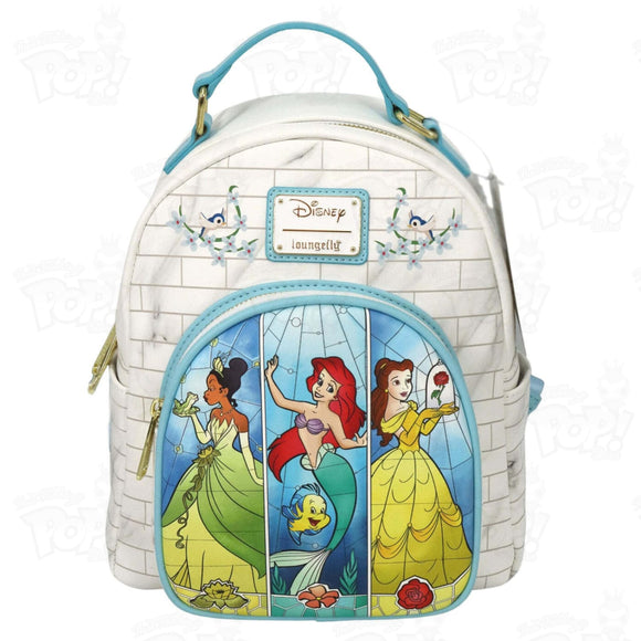 Loungefly Disney Princess Tiana Ariel Belle Stain Glass Mini Backpack Loot
