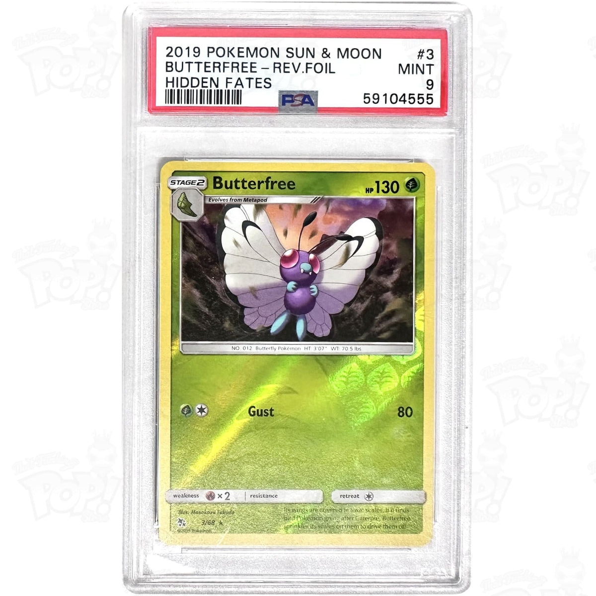 Pokemon TCG: Butterfree Hidden Fates 3/68 PSA 9