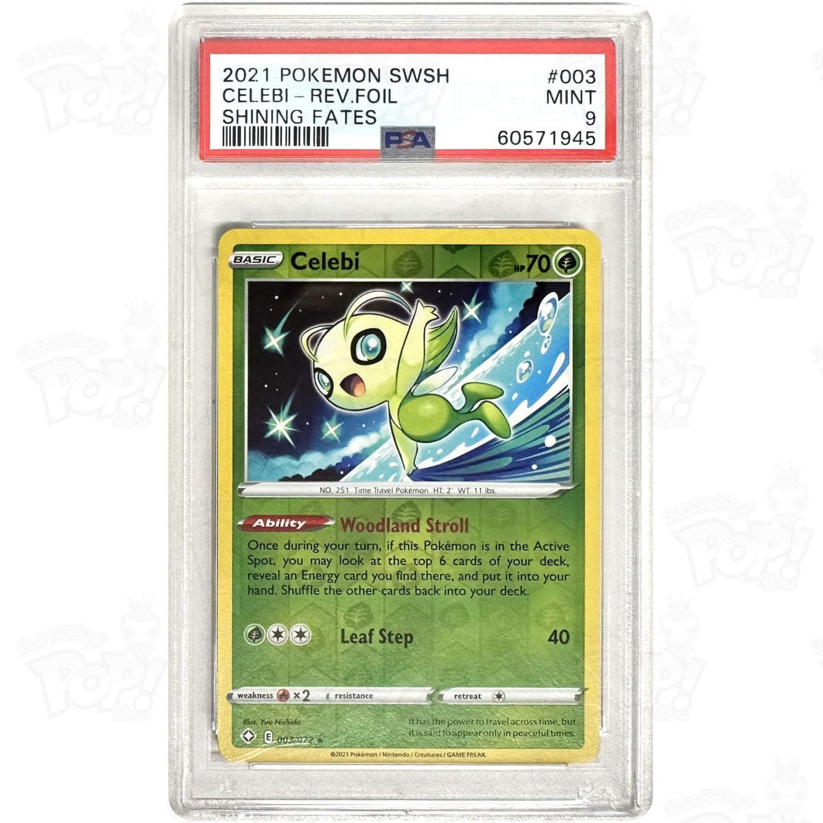Pokemon TCG: Celebi Shining Fates 003/072 / Reverse Holo PSA 9 Pokemon TCG: Celebi Shining Fates 003/072 / Reverse Holo PSA 9