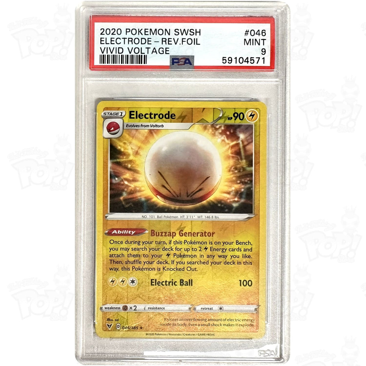 Pokemon TCG: Electrode SWSH04: Vivid Voltage 046/185 / Reverse Holo PSA 9 #1 Pokemon TCG: Electrode SWSH04: Vivid Voltage 046/185 / Reverse Holo PSA 9 #1