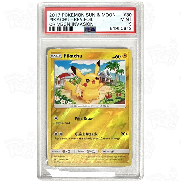 Pokemon Tcg: Pikachu Sm - Crimson Invasion 30/111 / Reverse Holo Psa 9 Trading Cards