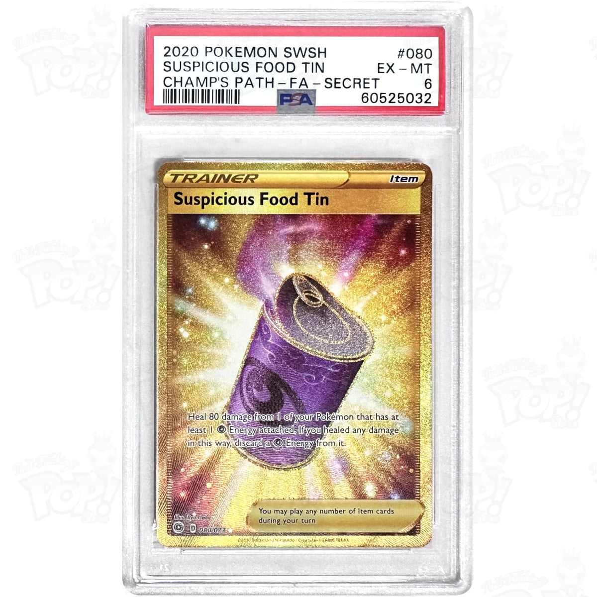 Pokemon TCG: Suspicious Food Tin Champion's Path 80/73 PSA 6