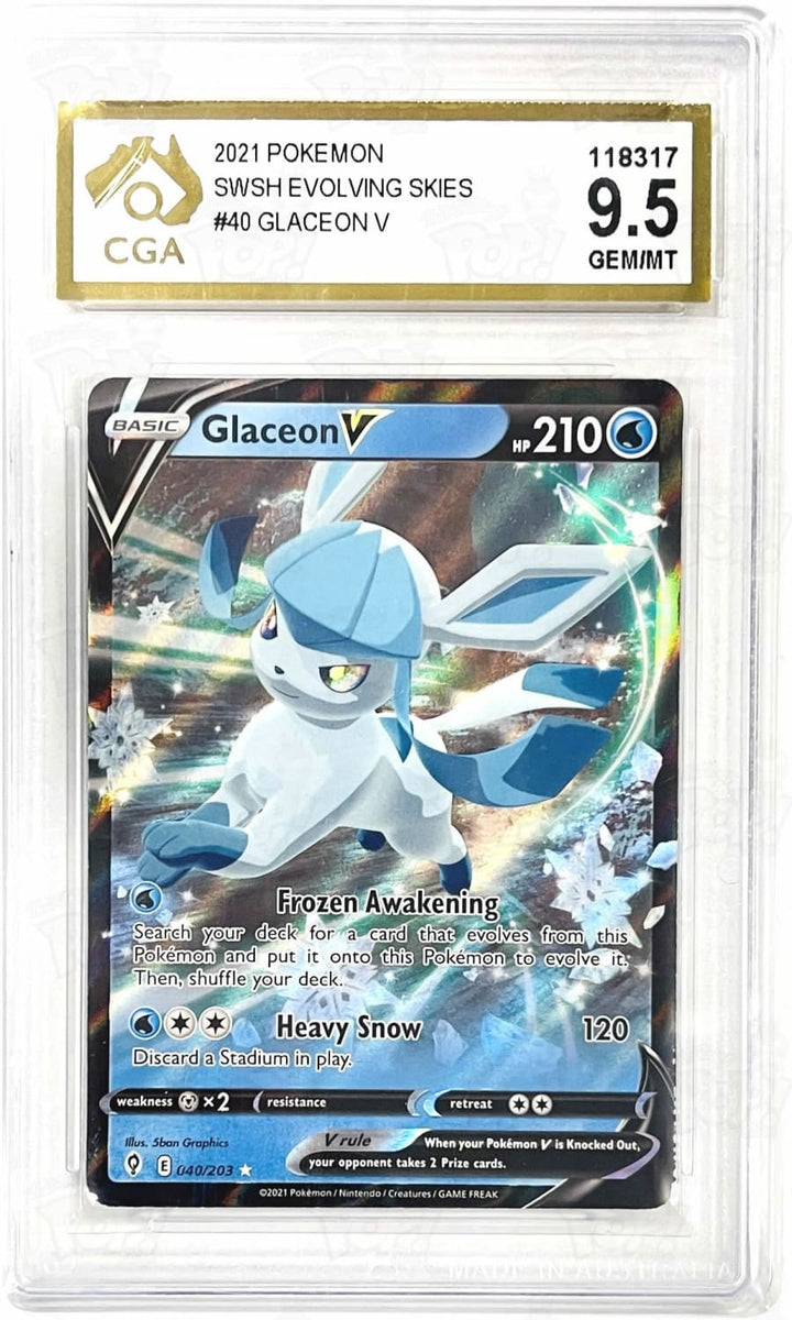 Pokemon TCG: SWSH07: Evolving Skies Glaceon V 040/203 / Ultra Rare CGA