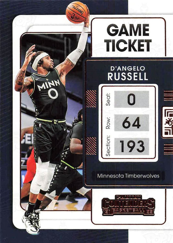 2021-22 Panini Contenders Game Ticket Dangelo Russell Trading Cards