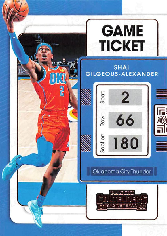 2021-22 Panini Contenders Game Ticket Shai Gilgeous Alexander Trading Cards