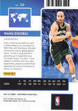 2021-22 Panini Contenders International Ticket Manu Ginobili Trading Cards
