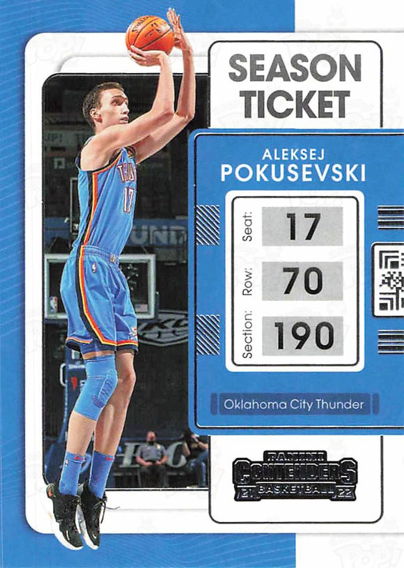 2021-22 Panini Contenders Season Ticket Aleksej Pokusevski Trading Cards