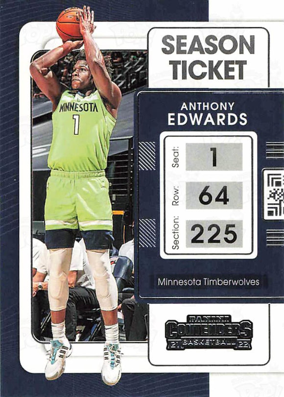 2021-22 Panini Contenders Season Ticket Anthony Edwards Trading Cards