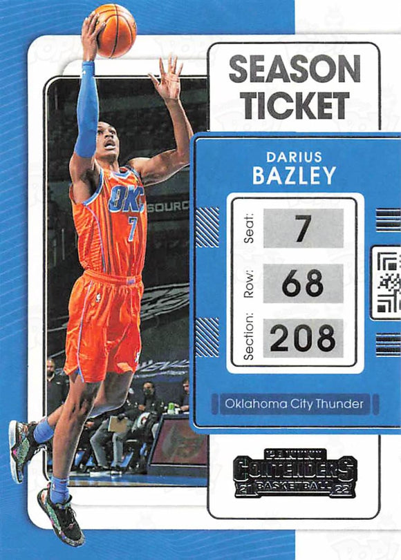 2021-22 Panini Contenders Season Ticket Darius Bazley Trading Cards