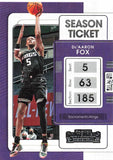 2021-22 Panini Contenders Season Ticket Deaaron Fox Trading Cards