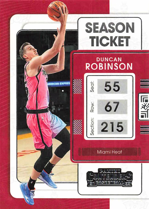2021-22 Panini Contenders Season Ticket Duncan Robinson Trading Cards