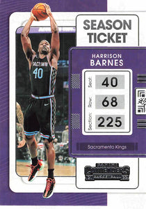 2021-22 Panini Contenders Season Ticket Harrison Barnes Trading Cards