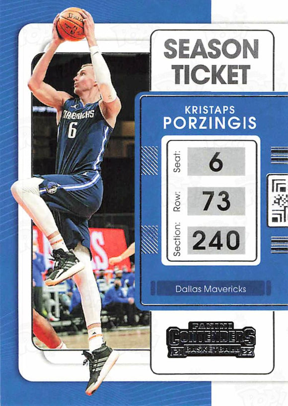 2021-22 Panini Contenders Season Ticket Kristaps Porzingis Trading Cards