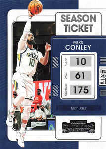 2021-22 Panini Contenders Season Ticket Mike Conley Trading Cards