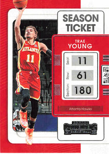 2021-22 Panini Contenders Season Ticket Trae Young Trading Cards