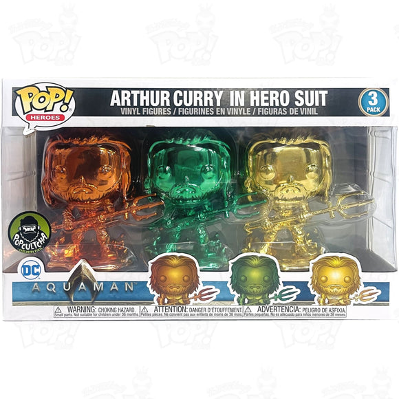 Aquaman Arthur Curry In Hero Suit (3-Pack) Popcultcha Funko Pop Vinyl