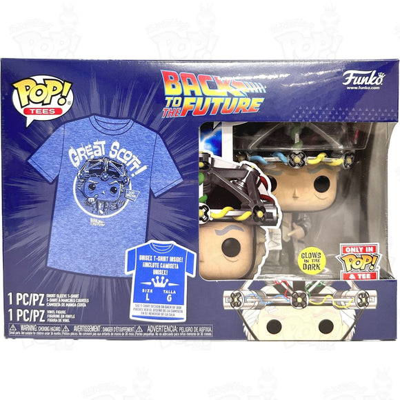 Back To The Future Doc W/Helmet Gitd Pop Tee Bundle (Large) Funko Vinyl