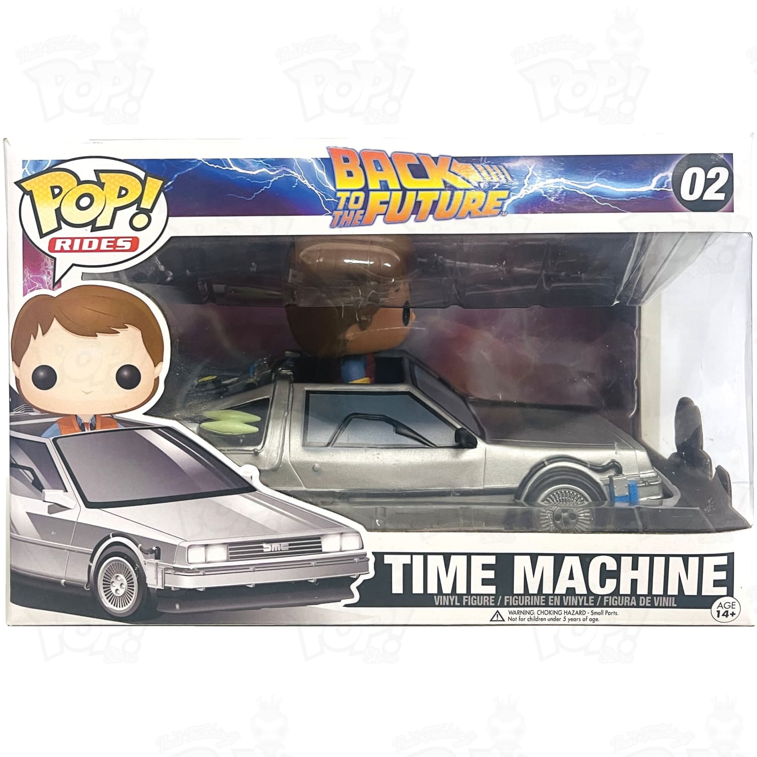 Funko Pop! Rides Back to the Future DeLorean Time Machine #02 W selling Marty McFly Open