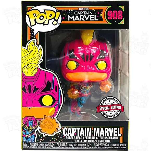 Captain Marvel (#908) Black Light Funko Pop Vinyl