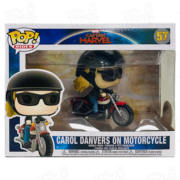 Captain Marvel Carol Danvers On Motorcycle Pop Rides (#57) - That Funking Pop Store!
