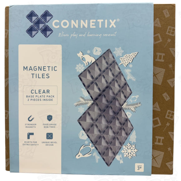 CONNETIX Magnetic Tiles Clear Base Plate Pack 2 Pieces Loot