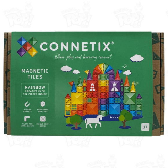 CONNETIX Magnetic Tiles Rainbow Creative Pack 102 Pieces Loot