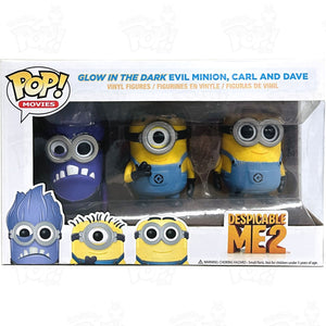 Despicable Me 2 Glow In The Dark Evil Minion Carl & Dave (3-Pack) Funko Pop Vinyl