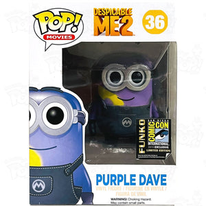 Despicable Me 2 Purple Dave (#36) 2014 Sdcc Funko Pop Vinyl