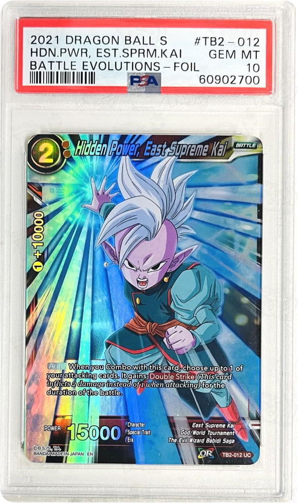 Dragonball Super Ccg: Battle Evolution Booster Hidden Power East Supreme Kai Tb2-012 Psa 10 Trading