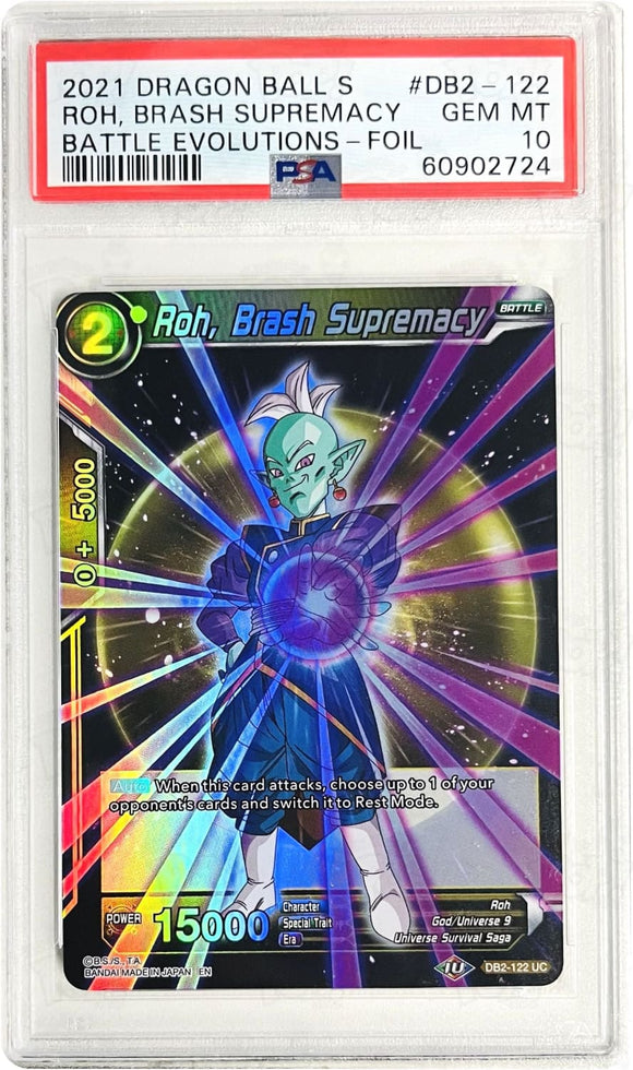 Dragonball Super Ccg: Battle Evolution Booster Roh Brash Supremacy Db2-122 Psa 10 #1 Trading Cards