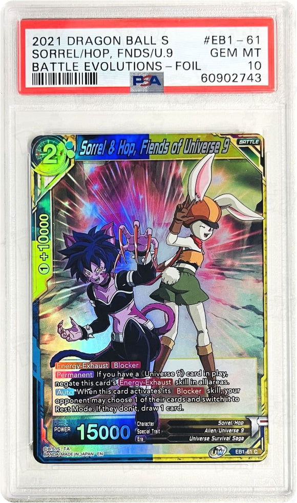 Dragonball Super Ccg: Battle Evolution Booster Sorrel & Hop Fiends Of Universe 9 Eb1-61 Psa 10 #2