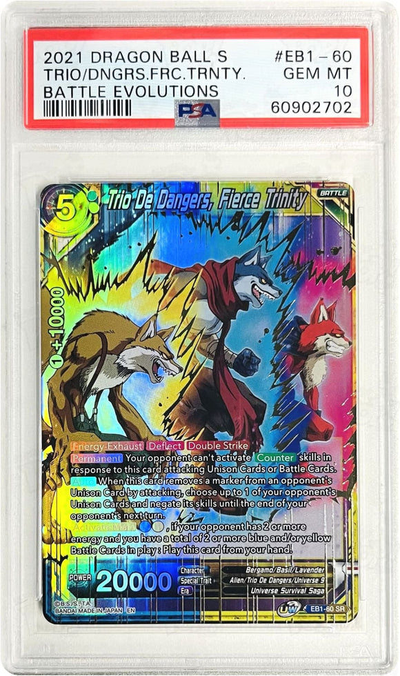 Dragonball Super Ccg: Battle Evolution Booster Trio De Dangers Fierce Trinity Eb1-60 Psa 10 Trading