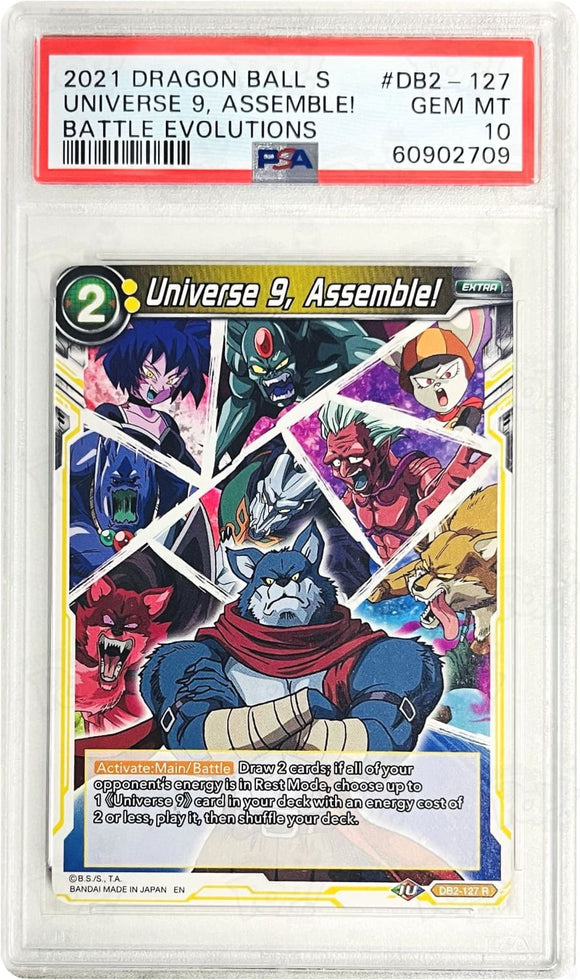 Dragonball Super Ccg: Battle Evolution Booster Universe 9 Assemble! Db2-127 Psa 10 #1 Trading Cards