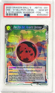 Dragonball Super Ccg: One-Star Ball Parasitic Darkness Bt10-091 Psa 10 Trading Cards
