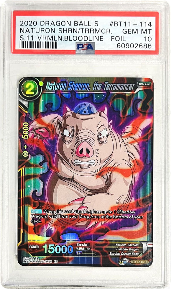 Dragonball Super Ccg: Vermilion Bloodline Naturon Shenron The Terramancer Bt11-114 Psa 10 Trading