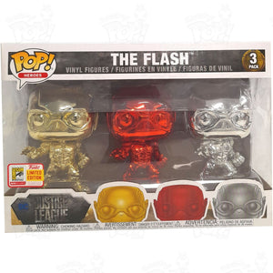 Flash Chrome (3-Pack) Sdcc Con Stickered Funko Pop Vinyl