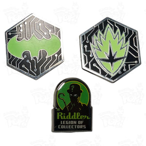 Funko Enamel Pins: 3 Pack Batman Logo Guardians Of The Galaxy Symbol The Riddler