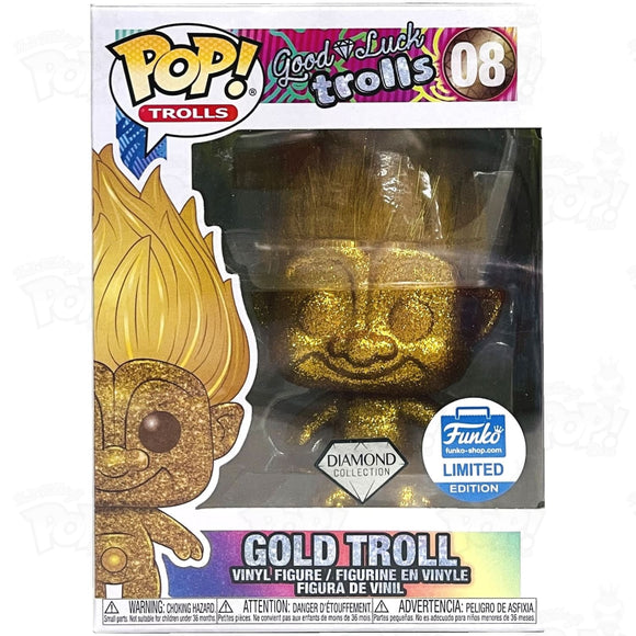 Good Luck Trolls Gold Troll (#08) Diamond Funko Pop Vinyl