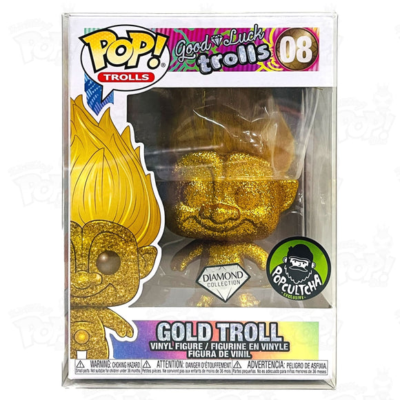 Good Luck Trolls Gold Troll (#08) Diamond Popcultcha Funko Pop Vinyl