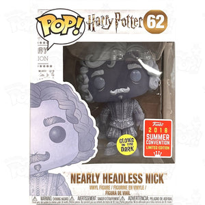 Harry Potter Nearly Headless Nick (#62) Gitd 2018 Summer Convention Funko Pop Vinyl