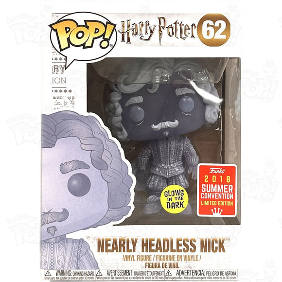 Harry Potter Nearly Headless Nick (#62) Gitd 2018 Summer Convention Funko Pop Vinyl