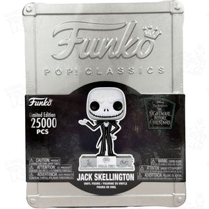 Jack Skellington 25Th Anniversary Pop! Classics Vinyl Figure Tinbox Pin & Case (#15C) Funko Pop