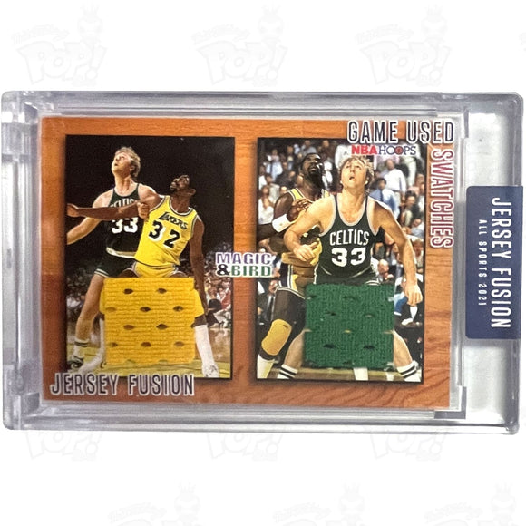 Jersey Fusion 2021: Magic Johnson & Larry Bird Game Used Swatch Card Trading Cards