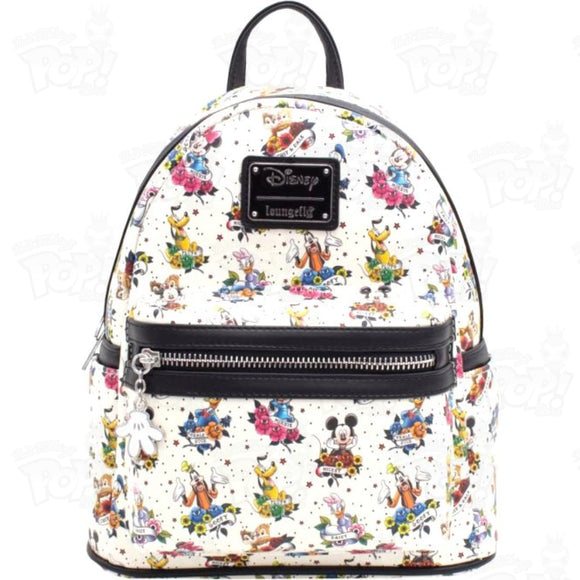 Loungefly Disney Mickey & Friends Tattoo 10 Faux Leather Mini Backpack Loot