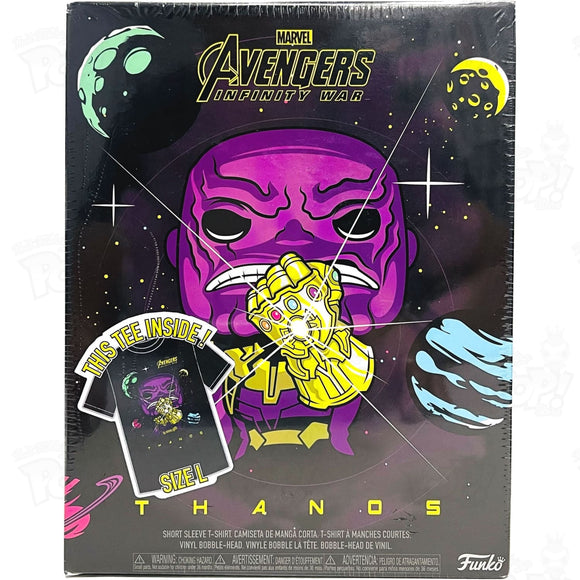 Avengers Infinity War Thanos (#289) Metallic T-Shirt Bundle Size L Funko Pop Vinyl