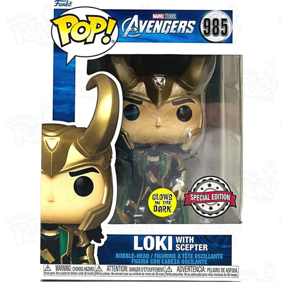 Marvel Avengers Loki W/scepter (#985) Gitd Funko Pop Vinyl
