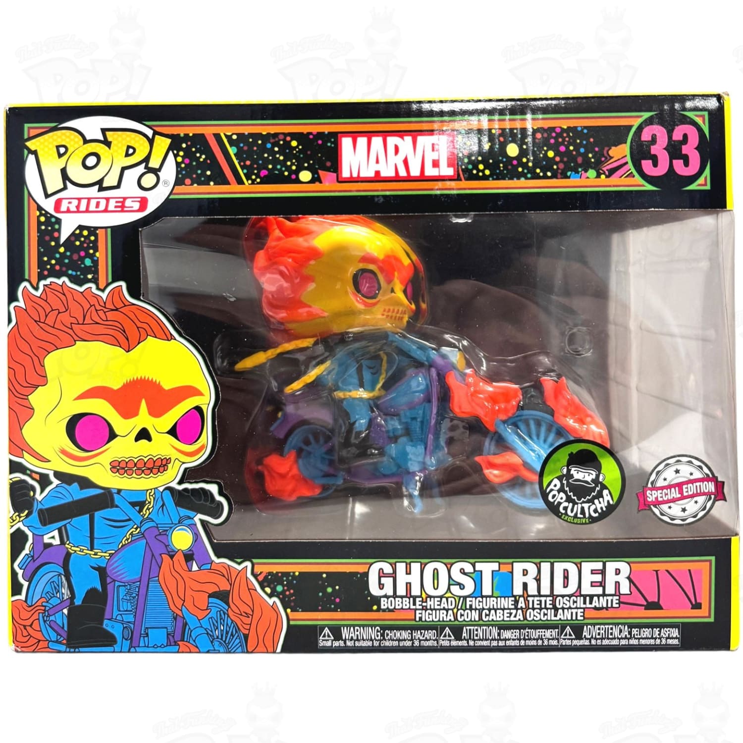 Disney Marvel Ghost Rider Black Light Funko Pop #33 Funko purchases Shop Exclusive Ride