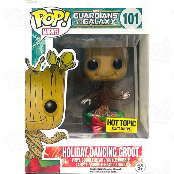 Marvel Guardians Of The Galaxy Holiday Dancing Groot (#101) Snow Hot Topic Funko Pop Vinyl